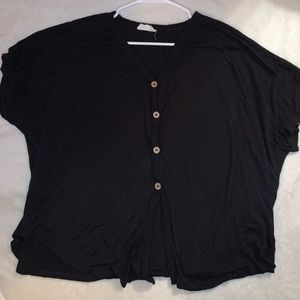Black button t-shirt